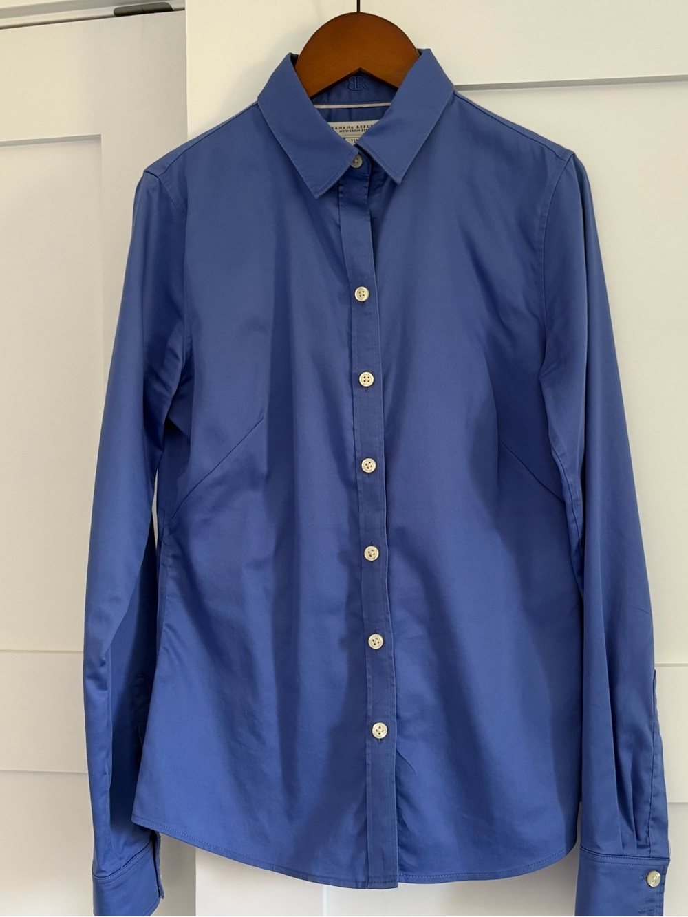 Banana Republic Non-Iron Fitted Stretch Button Down Shirt Blue 4P